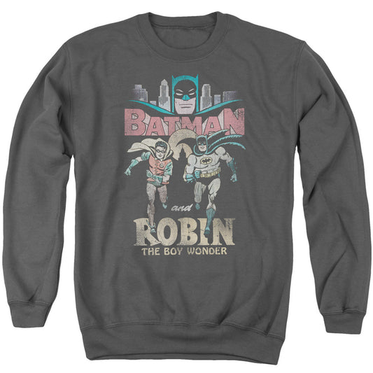 Batman Classic Tv Classic Duo Mens Crewneck Sweatshirt Charcoal