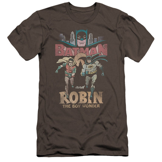 Batman Classic Tv Classic Duo Premium Bella Canvas Slim Fit Mens T Shirt Charcoal