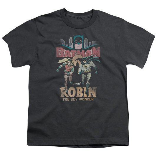 Batman Classic Tv Classic Duo Kids Youth T Shirt Charcoal