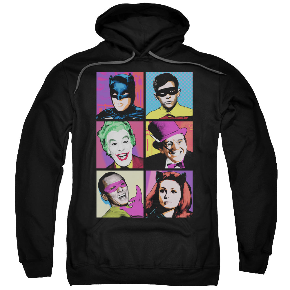 Batman Classic Tv Pop Cast Mens Hoodie Black