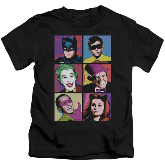 Batman Classic Tv Pop Cast Juvenile Kids Youth T Shirt Black