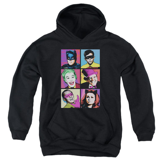 Batman Classic Tv Pop Cast Kids Youth Hoodie Black