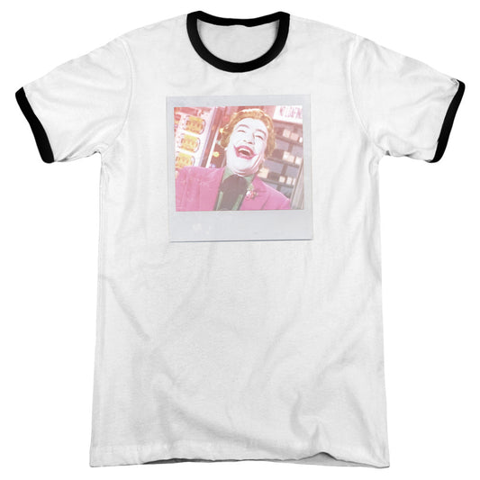 Batman Classic Tv Captured Heather Ringer Mens T Shirt White Black