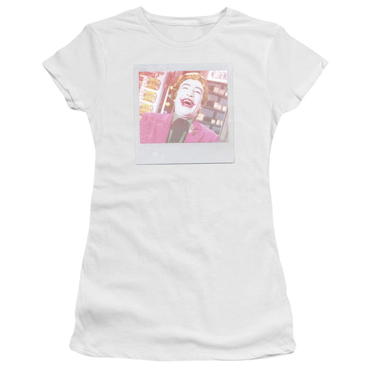 Batman Classic Tv Captured Junior Sheer Cap Sleeve Womens T Shirt White