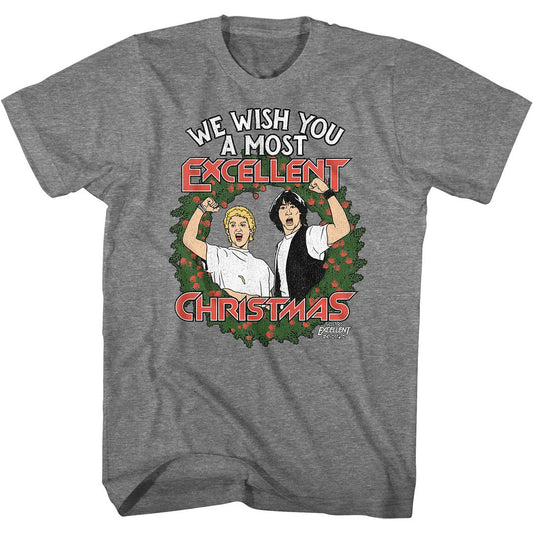 Bill And Ted - Excellent Christmas - Short Sleeve - Heather - Adult - T-Shirt - clothing by TeeHivey.com