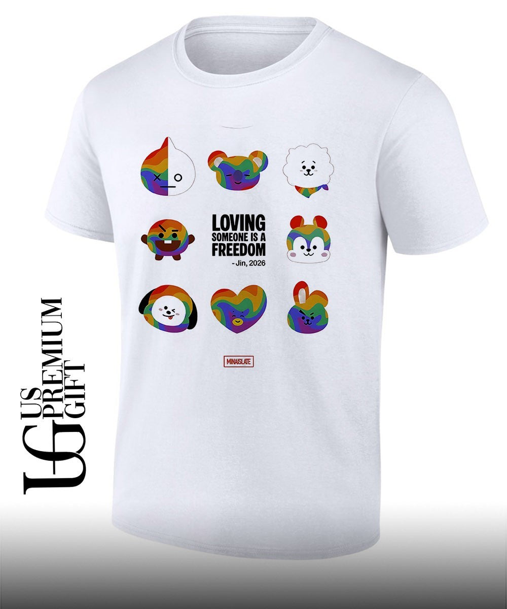 BT21 characters Loving Someone Is A Freedom Jin 2026 shirt