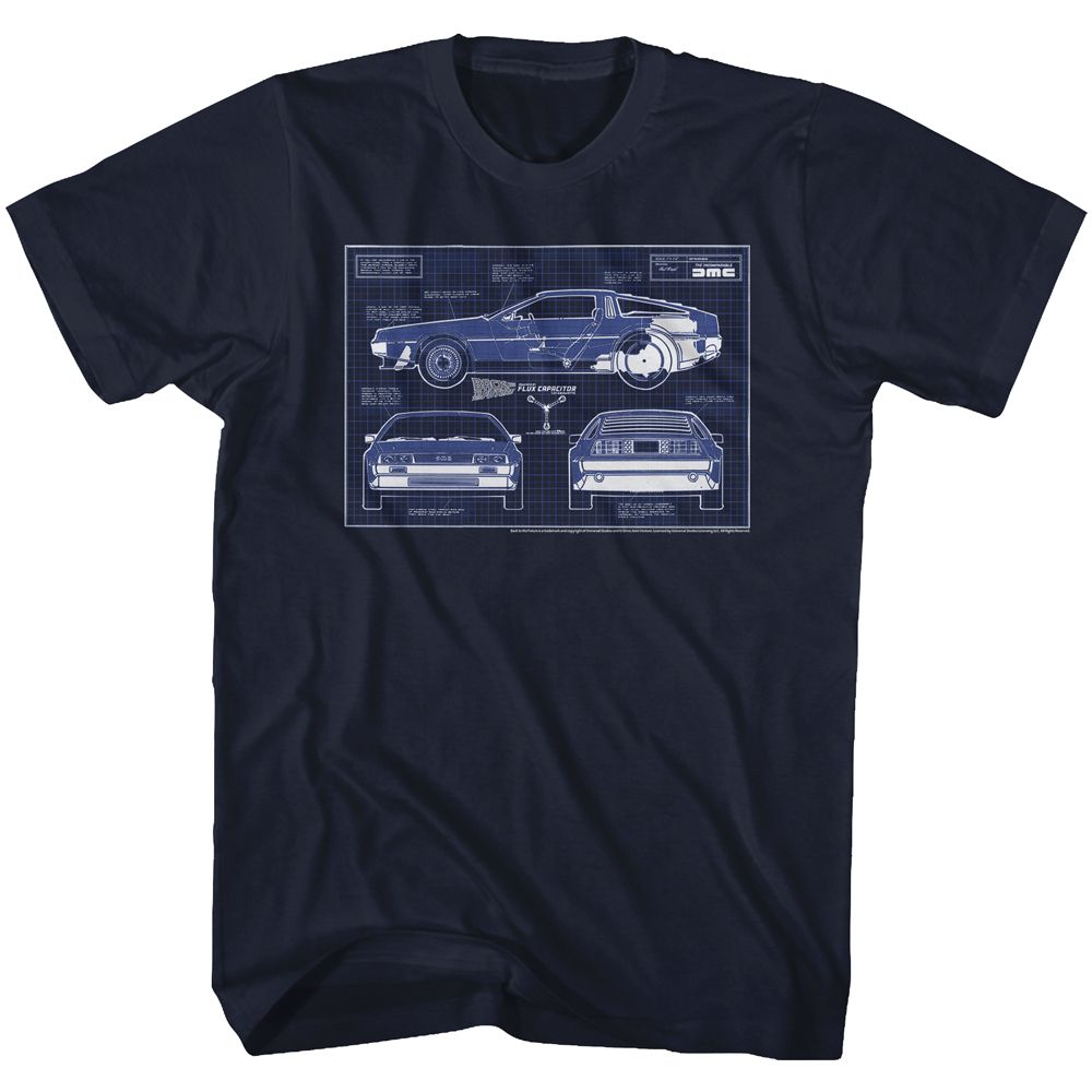 Back To The Future - Blueprints - Short Sleeve - Adult - T-Shirt - clothing by TeeHivey.com