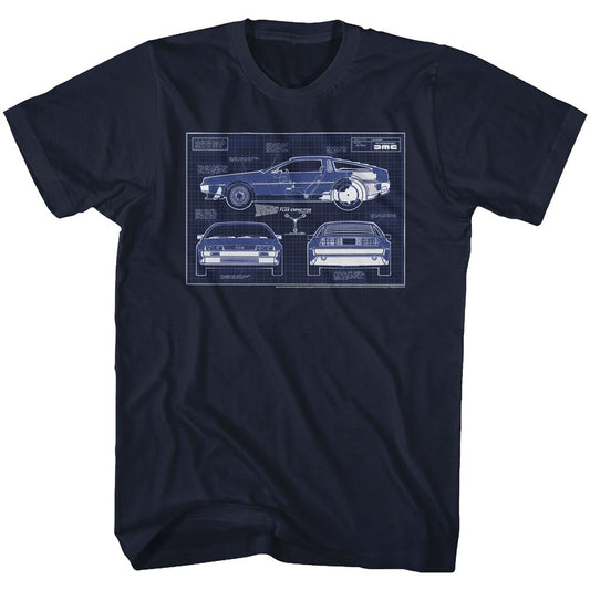 Back To The Future - Blueprints - Short Sleeve - Adult - T-Shirt - clothing by TeeHivey.com