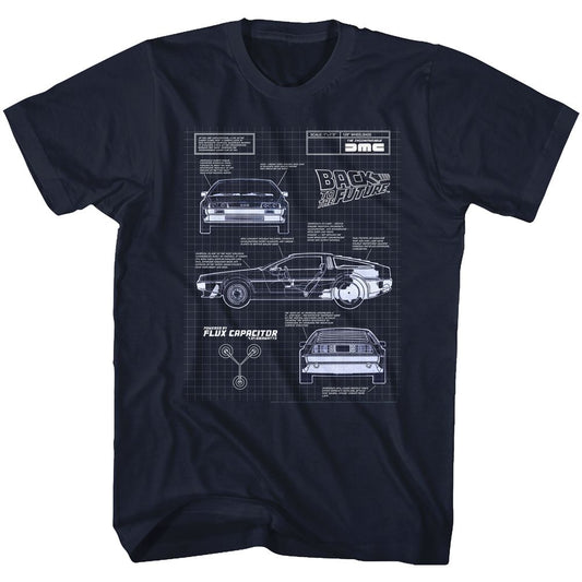 Back To The Future - Blueprint - Short Sleeve - Adult - T-Shirt