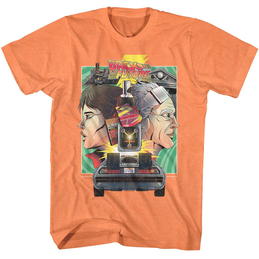 Back To The Future - Poster - American Classics - Heather Orange Adult Short Sleeve T-Shirt