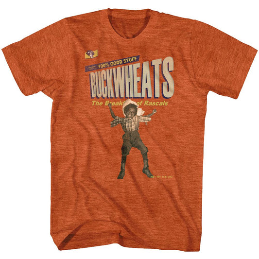 Buckwheat - 100% Good Stuff - American Classics - Heather Orange Adult Short Sleeve T-Shirt