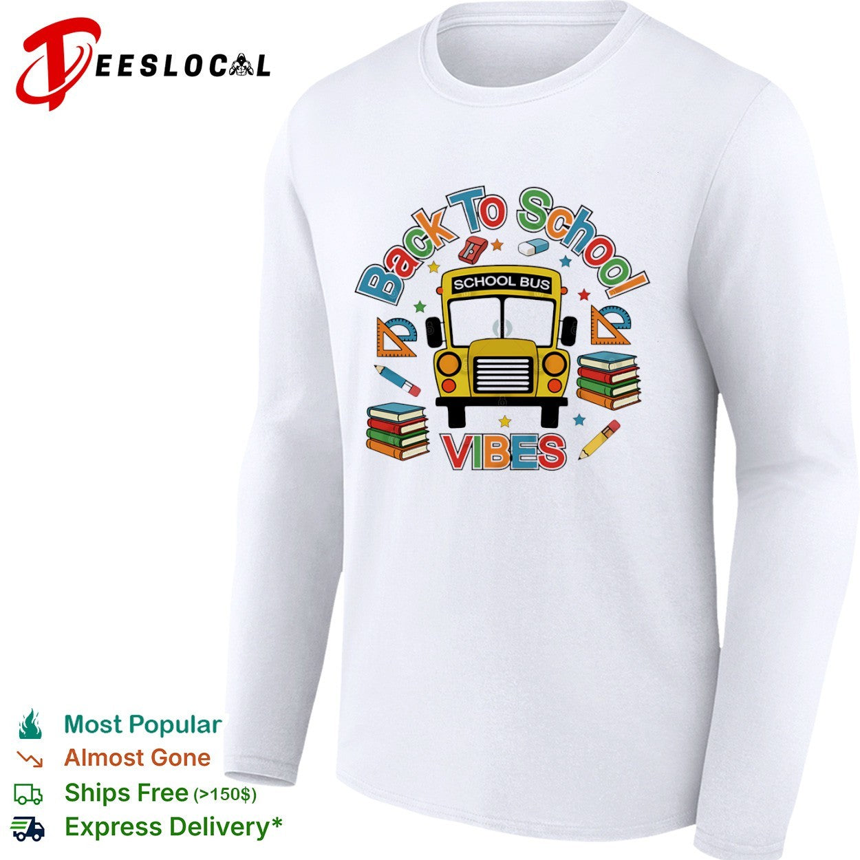 Back to school vibes school bus shirt