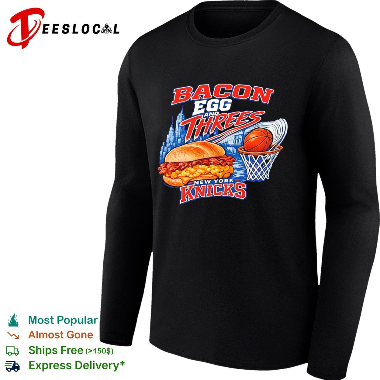 Bacon Egg and Threes New York Knicks shirt