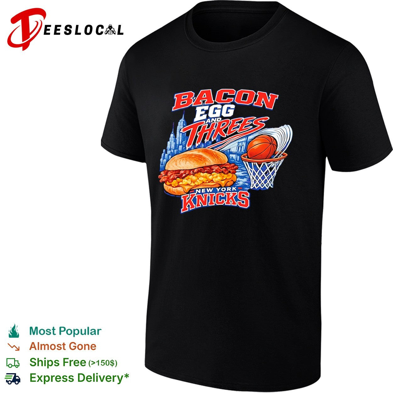 Bacon Egg and Threes New York Knicks shirt