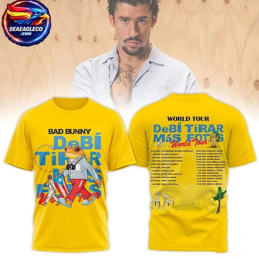 Bad Bunny Debi Tiar Mas Fotos Tour 2026 Fans Club Two Sided Shirt