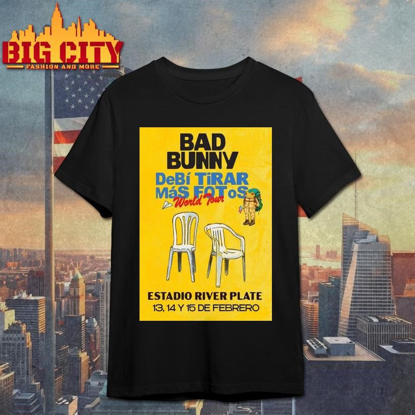 Bad Bunny Debi Tirar Mas Fotos World Tour Argentina Exclusive Poster Shirt
