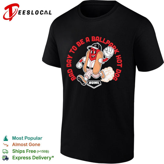 Bad Day to be a Ballpark Hot Dog Baseball Home Plate Mascot Shirt
