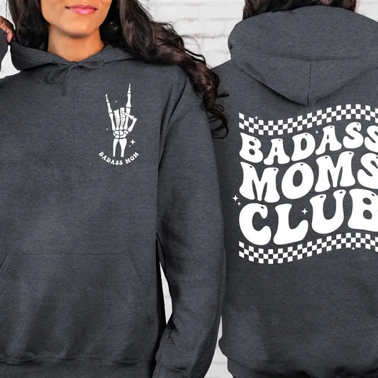 Badasss Moms Club Sweatshirt Badass Mom Hoodie Funny Mother's Day Shirt Mother's Day Gift Moms Sweater New Mama Gift New Mom Gift Cotton Womenswear