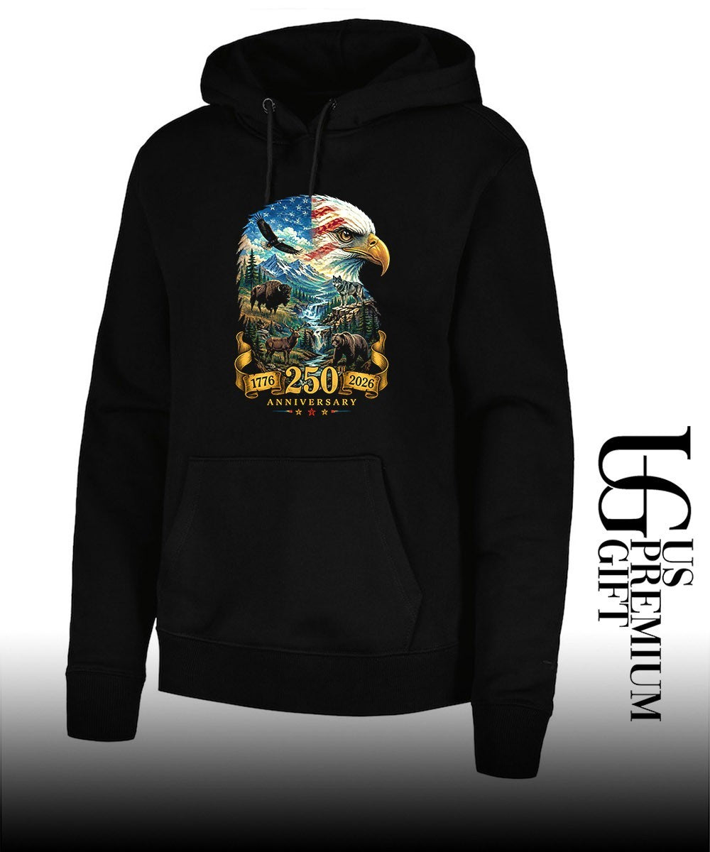 Bald Eagle American Bison Wolf Deer Bear 250th Anniversary 1776-2026 shirt