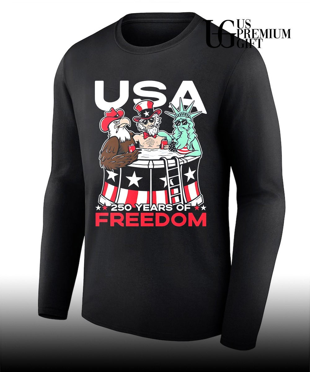 Bald Eagle Uncle Sam Statue of Liberty USA 250 Years of Freedom shirt