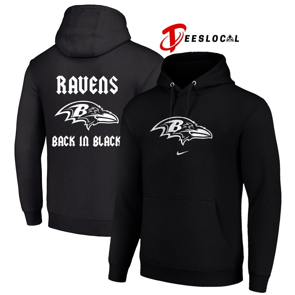 Baltimore Ravens back in black logo shirt