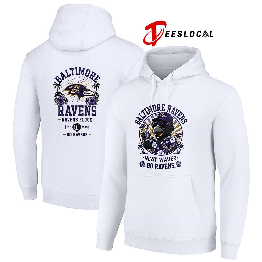 Baltimore Ravens heat wave beach vibes mascot shirt