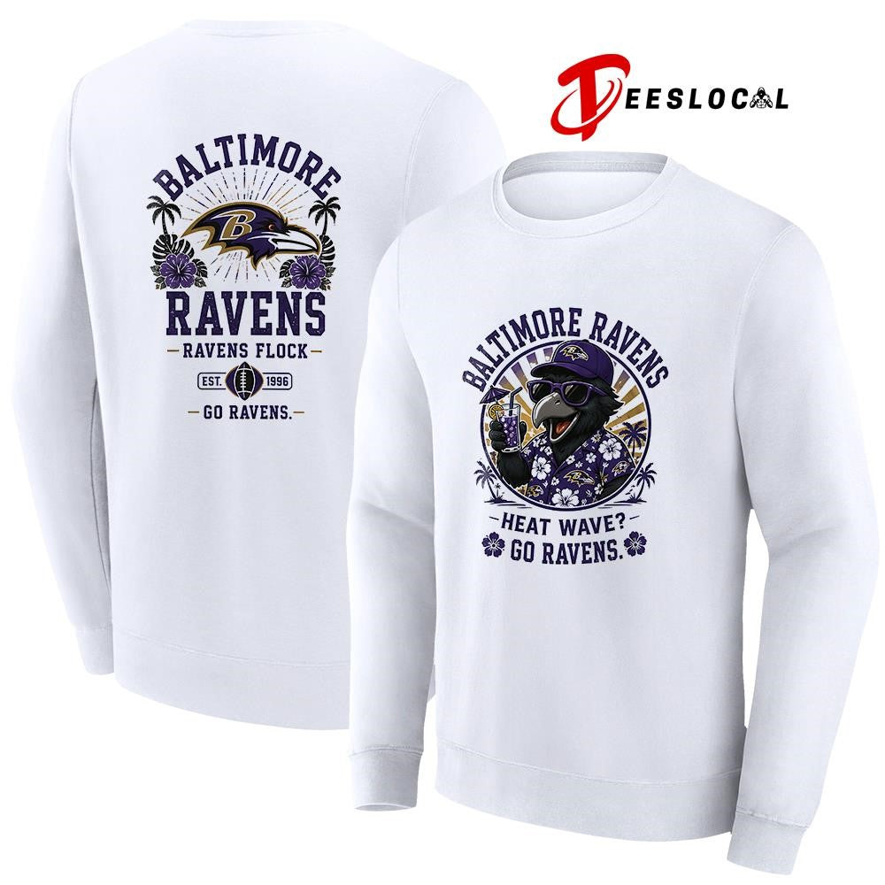 Baltimore Ravens heat wave beach vibes mascot shirt
