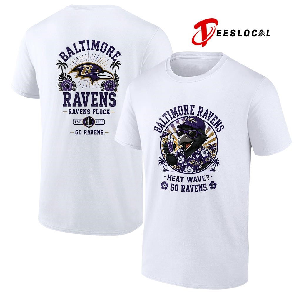Baltimore Ravens heat wave beach vibes mascot shirt