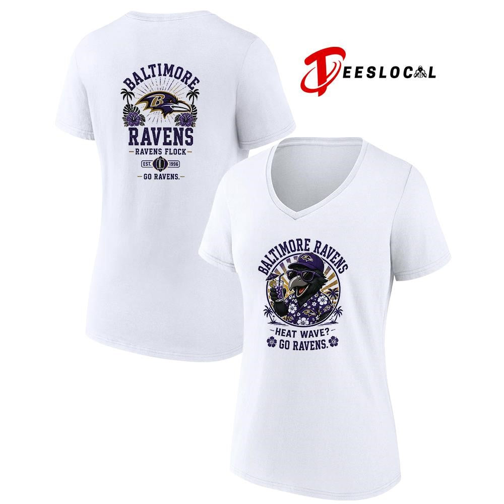 Baltimore Ravens heat wave beach vibes mascot shirt