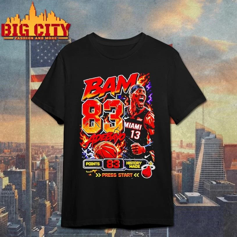 Bam Adebayo 83 point history made Miami Heat basketball blazing graphic shirt