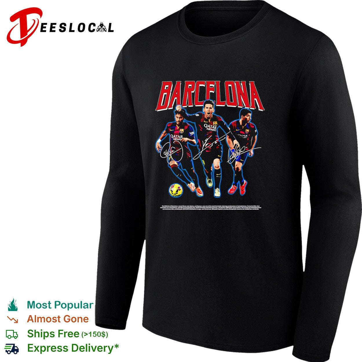 Barcelona Messi Suarez Neymar MSN portrait shirt