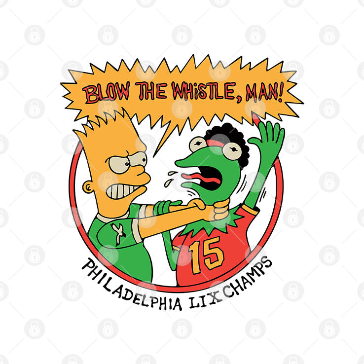 Bart Simpson Blow The Whistle Philadelphia LIX Champs Shirt