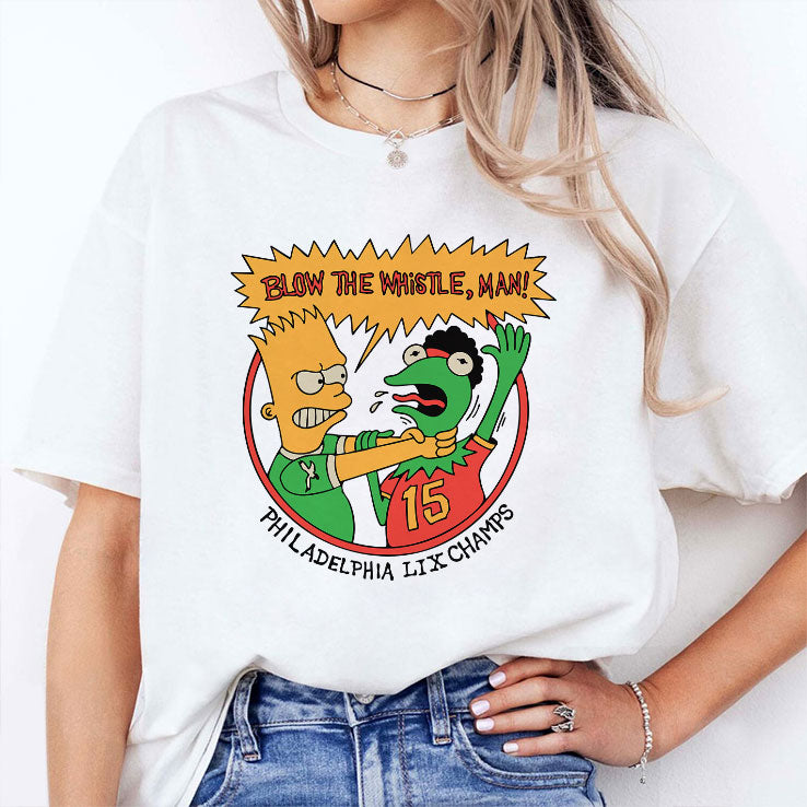 Bart Simpson Blow The Whistle Philadelphia LIX Champs Shirt