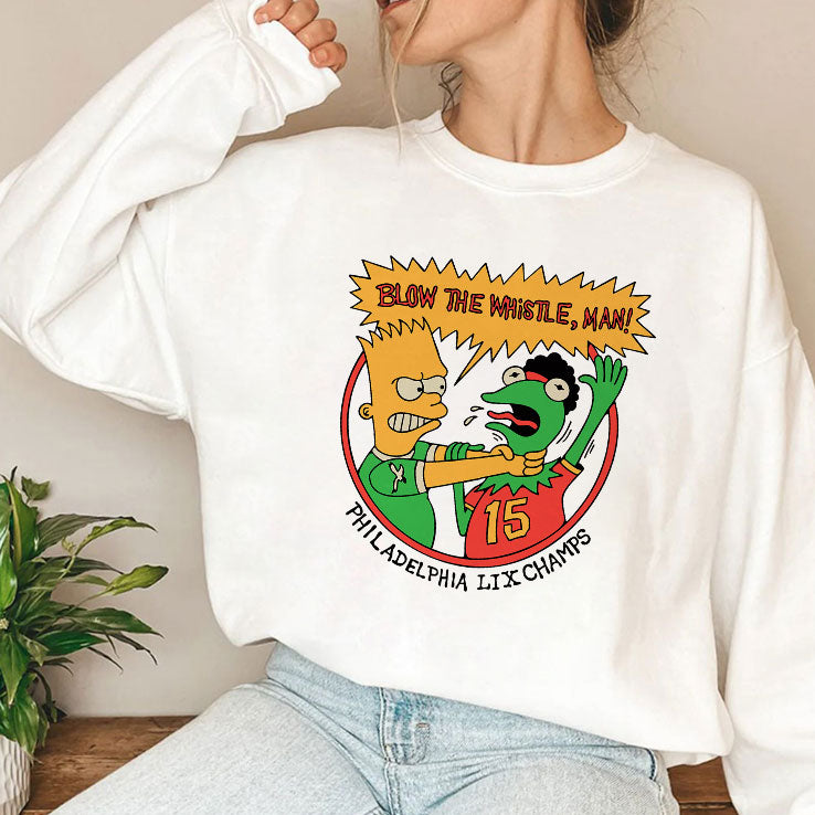 Bart Simpson Blow The Whistle Philadelphia LIX Champs Shirt