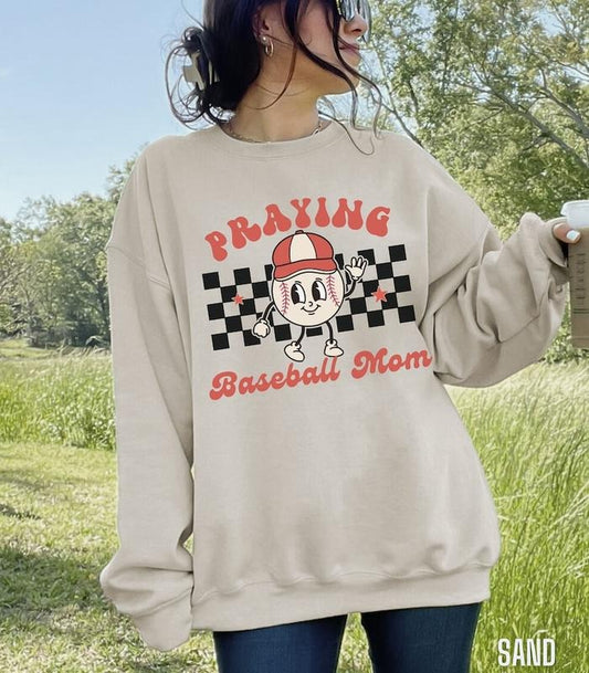 Baseball Mom Sweatshirt Christian Mama Crewneck In My Baseball Mama Era Long Sleeve Shirt Game Day Pullover Sport Mom Tee Retro Praying Mom