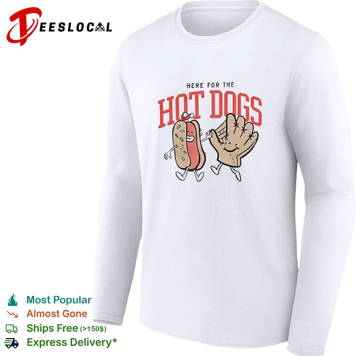 Baseball glove here for the hot dogs shirt