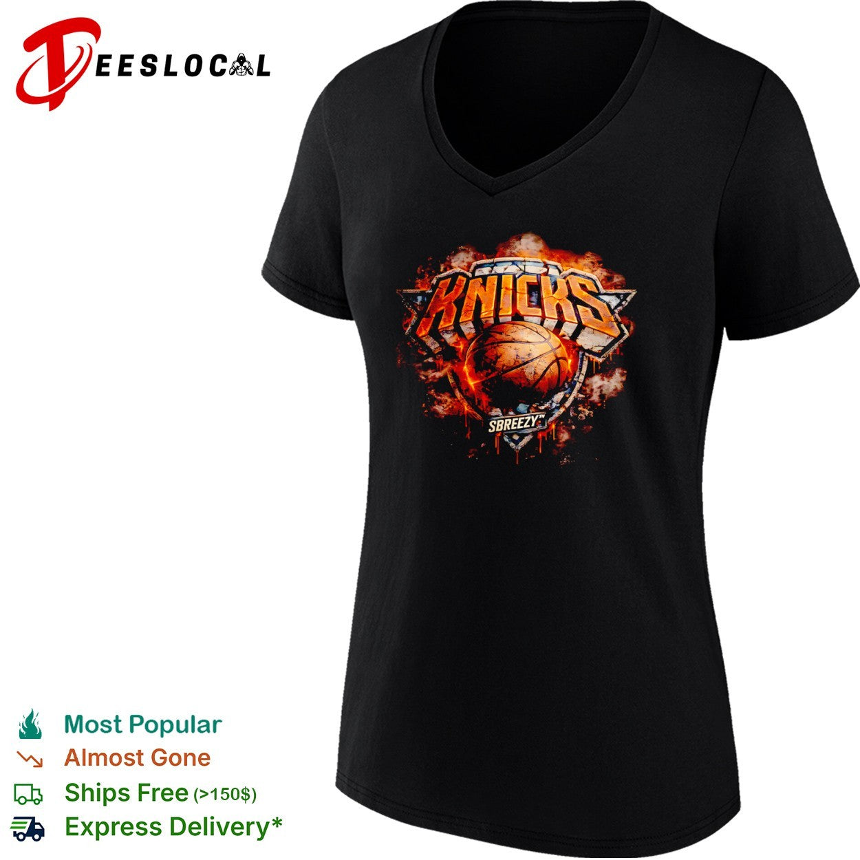 Basketball New York Knicks NBA Team Logo Fire shirt