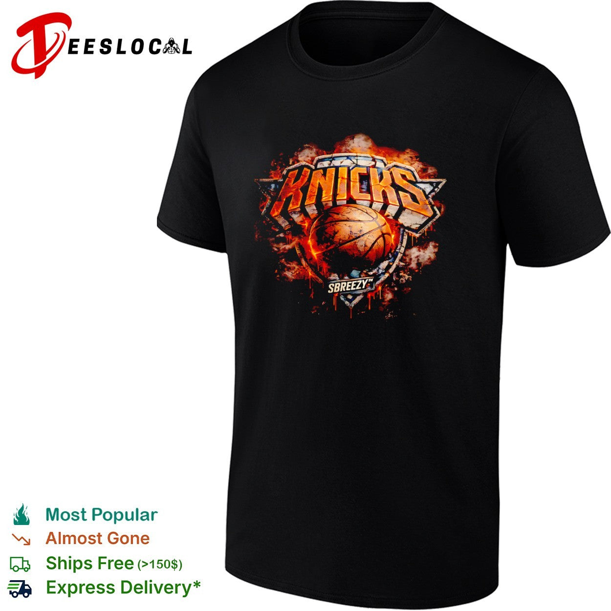 Basketball New York Knicks NBA Team Logo Fire shirt