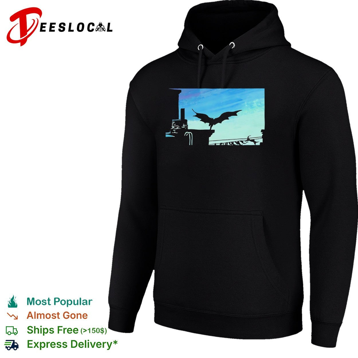 Batman Gotham City Silhouette Skyline Night Winged Vigilante DC Comics shirt