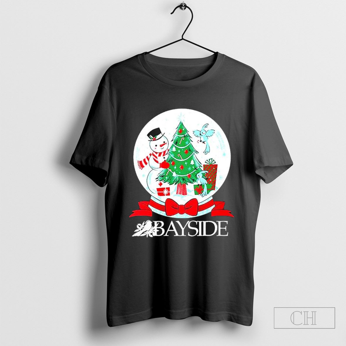 Bayside Snowglobe Black Crewneck - clothing by TeeHivey.com