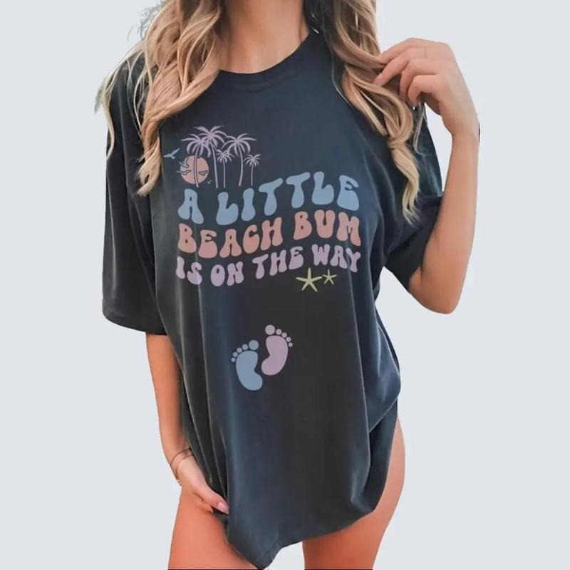 Beach Pregnancy Announcement Shirt Summer Gender Reveal Tropical Cruise Vacation Maternity t-shirt Nautical Baby Shower teestyle{n002}2