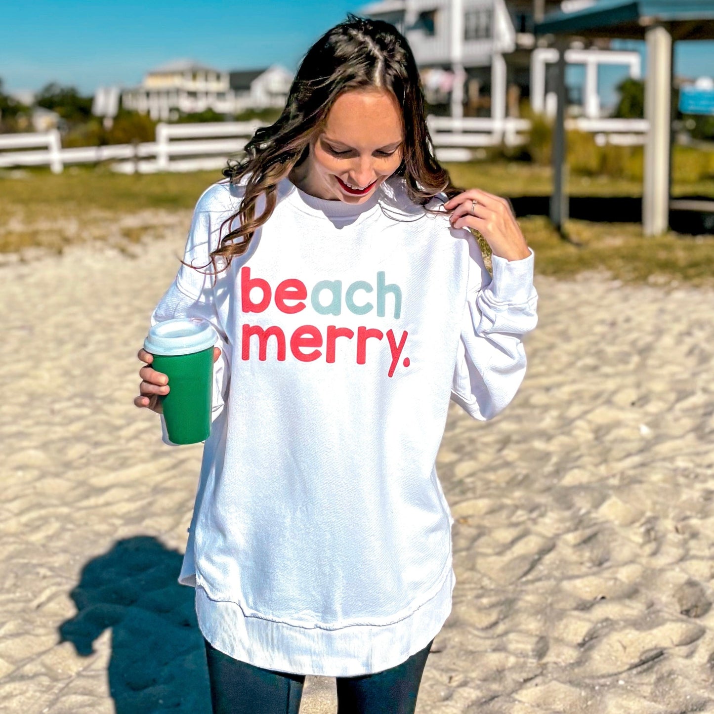 Beach Merry (Text Only) - clothing by TeeHivey.com (Image 1)