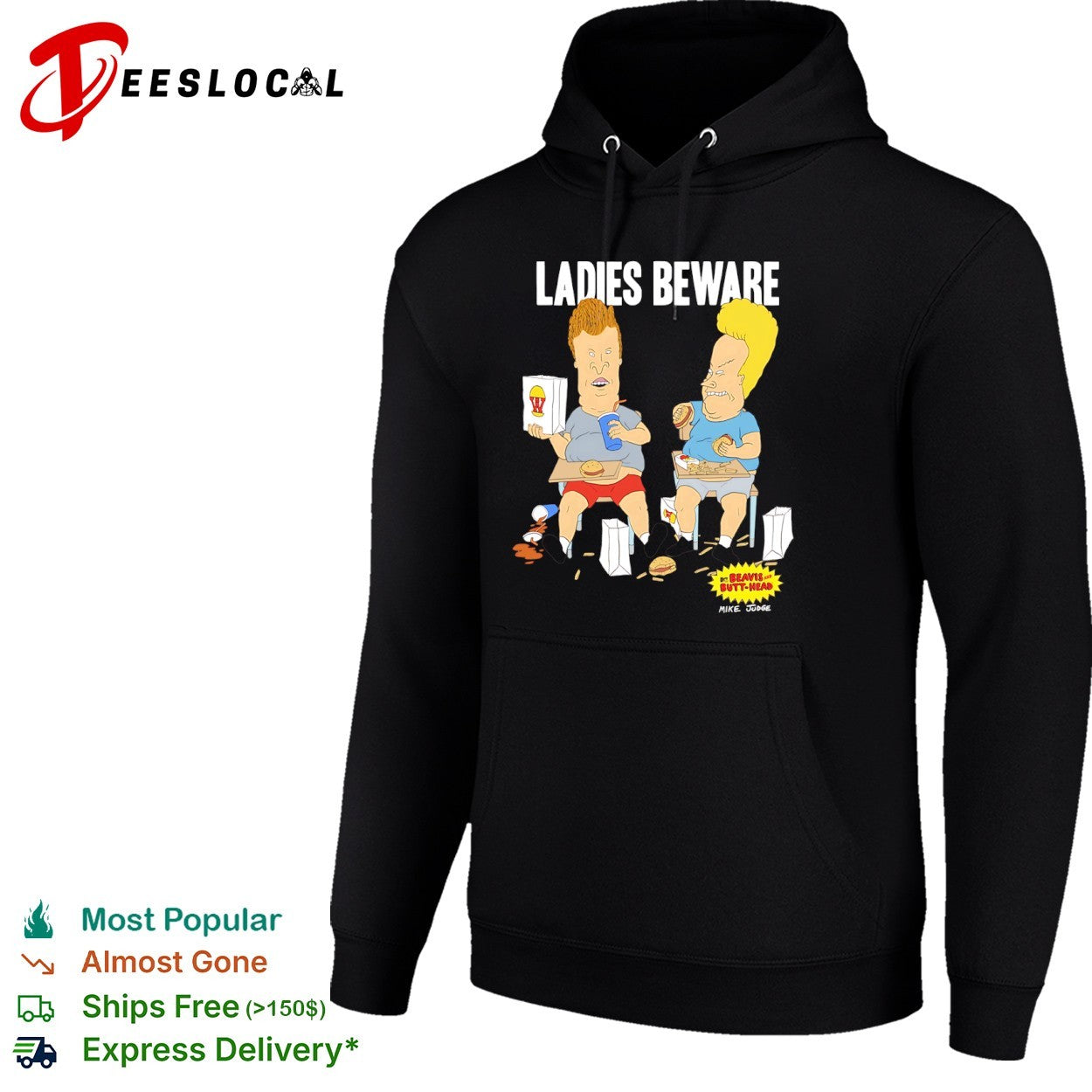 Beavis and Butt-Head Ladies Beware Mike Judge MTV animation shirt