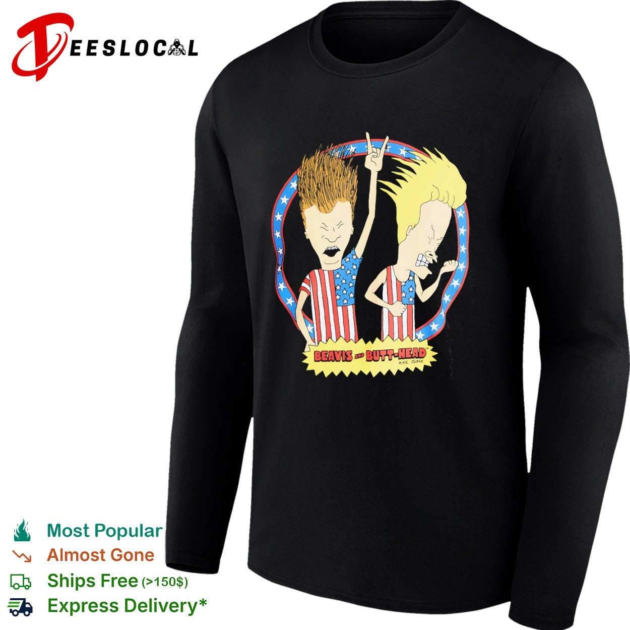 Beavis and Butt-Head Mike Judge American Flag Patriotic Stars and Stripes shirt