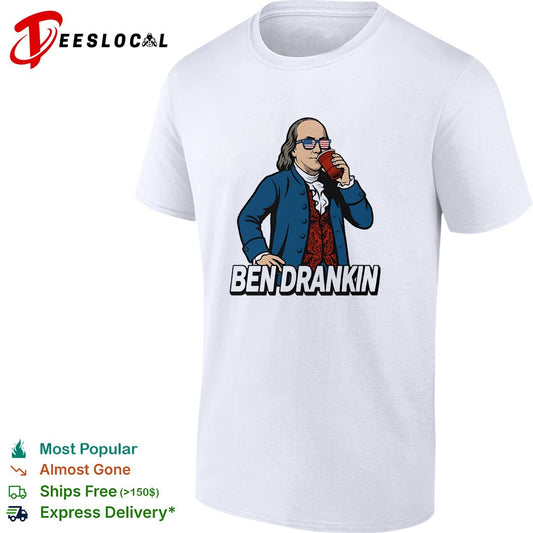 Ben Drankin Benjamin Franklin parody sunglasses drink humor shirt