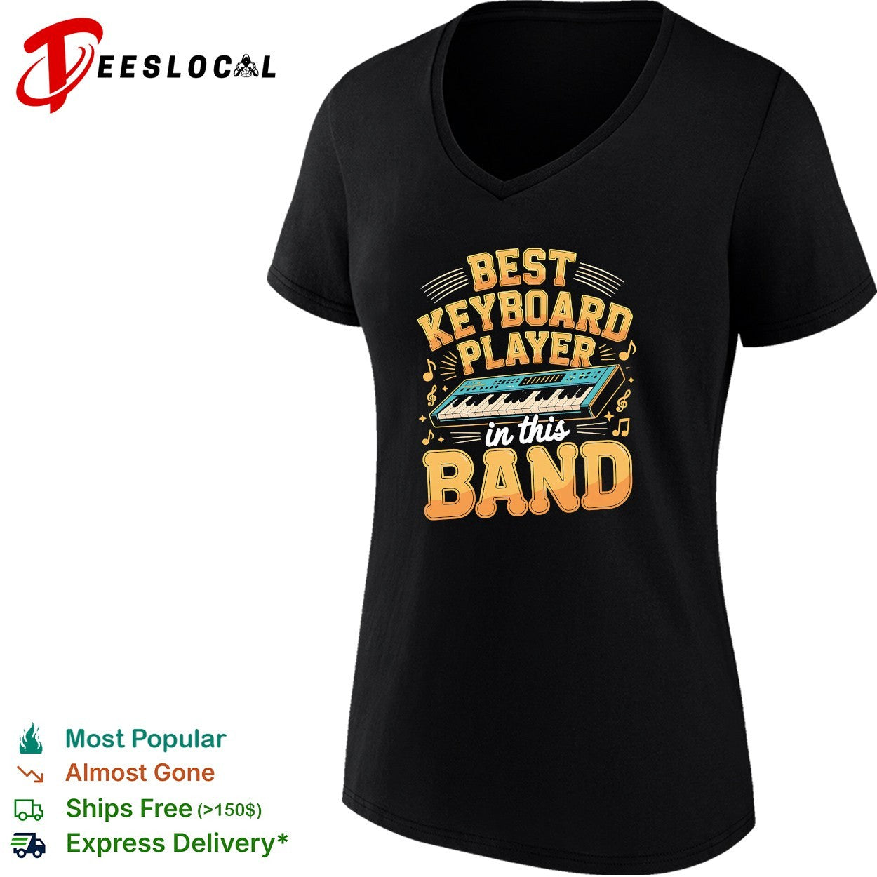 keyboard player in this band shirt
