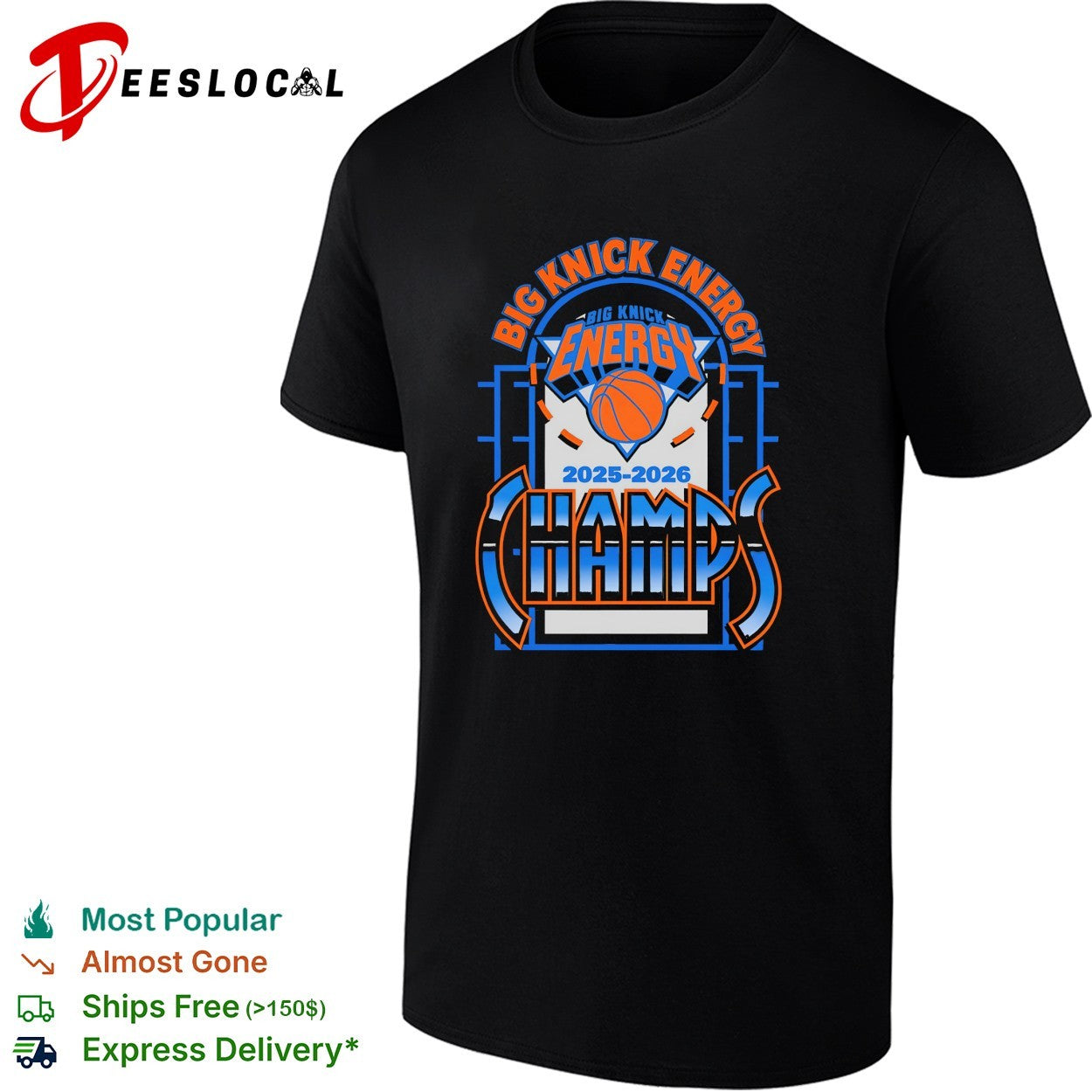 Big Knick Energy New York Knicks 2025-2026 Champs bold championship art shirt