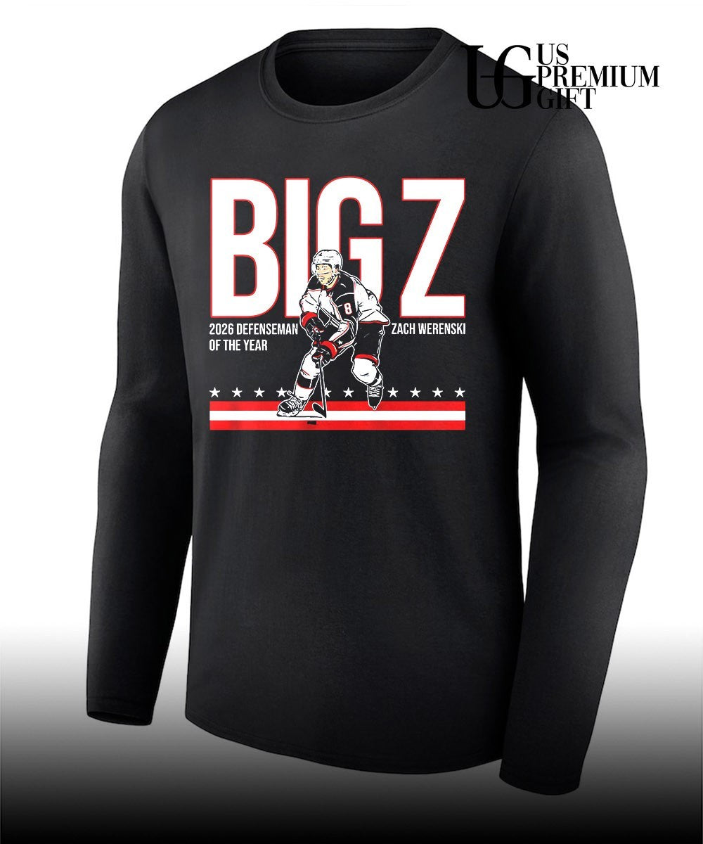 Big Z 2026 Defenseman of the Year Zach Werenski Columbus Blue Jackets hockey shirt