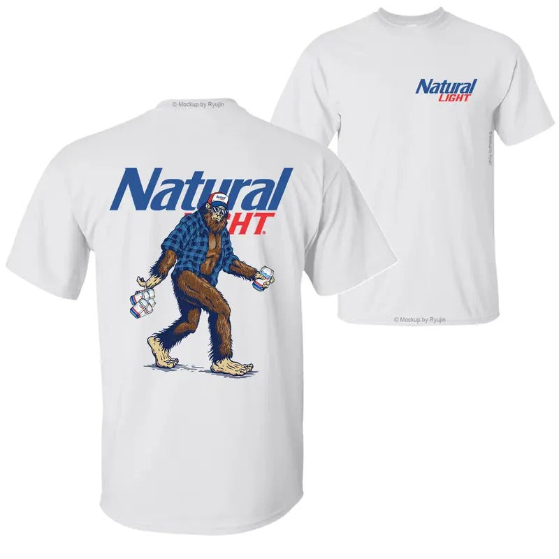 Bigfoot Naturah Light T-shirt, Naturah Light Shirt, 2 Sided Graphic Printed Unisex Classic Comfort Cotton T-Shirts for Men for Women Menswear Top