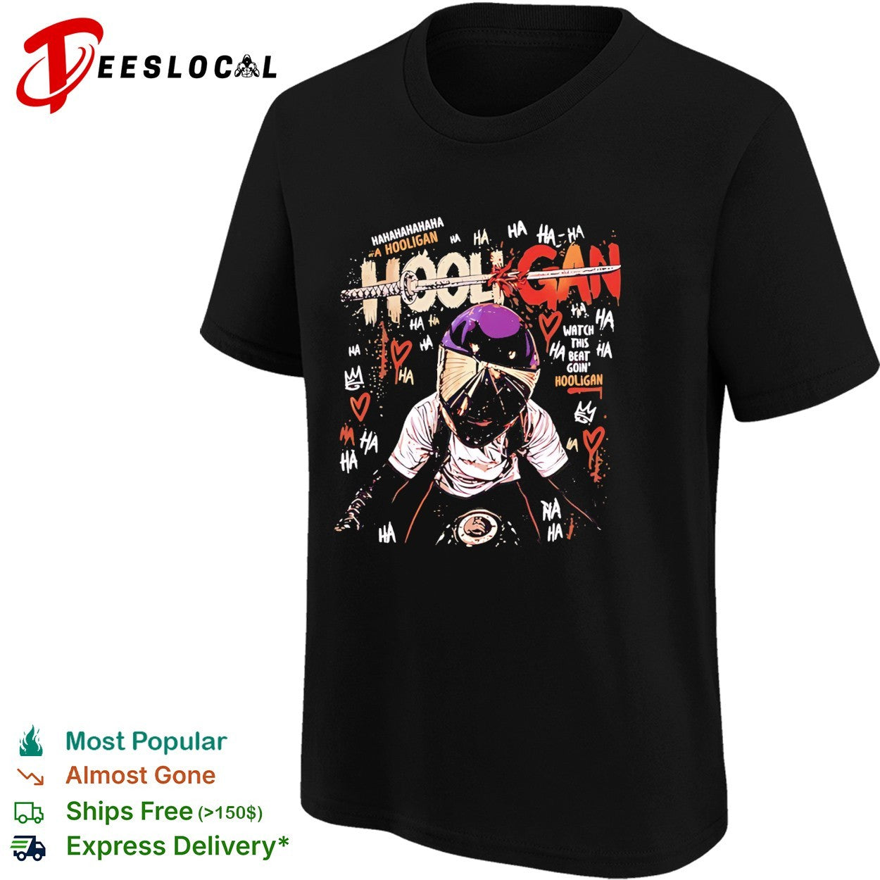 Biker Hooligan watch this beat go in Hooligan vintage shirt